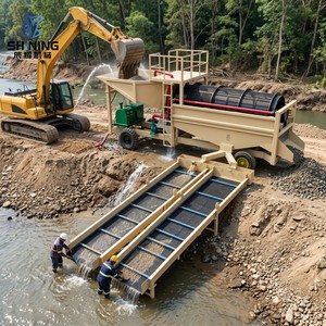Planta móvil compacta de lavado de oro Trommel 20-30t/h, conjunto completo para minería artesanal de oro en África Oriental - Product Image 1