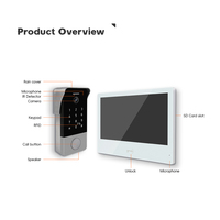 Interphone Vidéo avec Serrure, Moniteur de Porte d'Entrée 10,1 Pouces, Caméra de Sonnette, Déverrouillage à Distance, Système d'Interphone Filaire