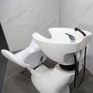 Unidad de Lavado para Salón de Belleza, Lavacabezas con Asiento Ajustable y Lavabo de Cerámica Inclinable - Product Image 6