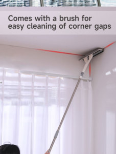 Brosses de sol de salle de bain en gros d'usine 3-en-1 avec <span class=keywords><strong>manche</strong></span> long réglable, essuie-glaces télescopiques en plastique pour nettoyage de fenêtres - Product Image 5