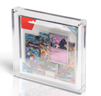 Vitrine en acrylique pour 3 paquets de boosters Pokémon, support épaissi avec couvercle magnétique pour l'affichage de cartes TCG