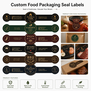 Etiquetas Adhesivas de Papel Rectangulares Personalizadas con Estampado Dorado, Etiquetas Ecológicas para Envasado de Alimentos para Restaurantes y Marcas - Product Image 2