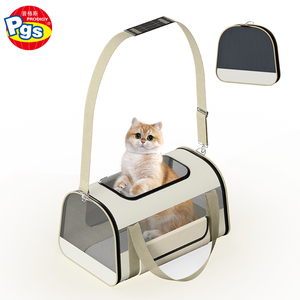 PRODIGY PETBY02 Mochila portátil de PU para gatos, bolsa de nailon para mascotas con cierre de cremallera transpirable para perros para viajes al aire libre - Product Image 1