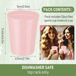 16Oz Unbreakable Logo Printed Stadium <b>Cup</b> <b>Plastic</b> Party <b>Cups</b> for Camping - Product Image 2