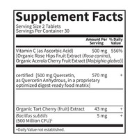 Comprimés de probiotiques et de quercétine soutiennent la santé immunitaire, respiratoire et cutanée pour la défense immunitaire quotidienne, complément de vitamines C et D