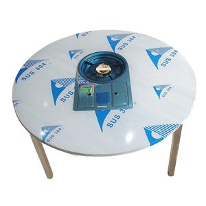 Mesa Redonda Plegable Comercial con Estufa de Gas Integrada, Mesa Redonda de Acero Inoxidable para Barbacoa y Hot Pot para Restaurante - Product Image 2