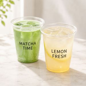 Vaso Desechable Personalizado de Plástico PET Transparente de 98 mm con Tapa para Café, Jugos, Bebidas, Tiendas de Comida, Té de Burbujas Boba - Product Image 3