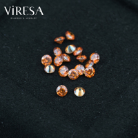 Piedras de Moissanita Opalescentes de Color Naranja Creadas en Laboratorio, Corte Brillante de 0.7-9 mm, 1 Quilate, Sueltas, Certificadas por Terceros, Marca Viresa