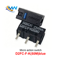 Saklar Mikro D2FC-F-K(50M) Tombol Tekan Titik Biru 8-32VDC 250mA Saklar Mikro Mouse Titik Biru 50 Juta Kali Penggunaan