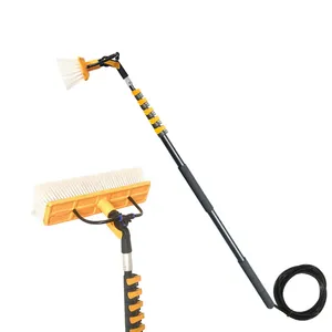 30 Foot Extendable Telescopic Carbon Fiber Window Cleaning Poles with Water Fed Brush Clean