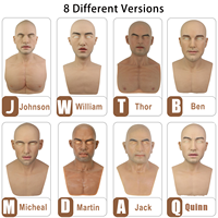 Masques de fête en silicone avec moustache pour acteur ou actrice Cosplayer travesti