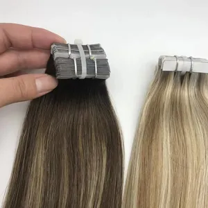 Amara supplier Russian hair tape in extensions price self adhesive bopp tape in jumbo rolls invisible cuticle alignment on hand