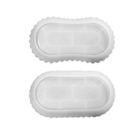 Moule en silicone DIY pour résine, motif olive, avec perles/bordure thermoformée, pour plat de rangement, plateau à bijoux, découpe durable, couleur personnalisée