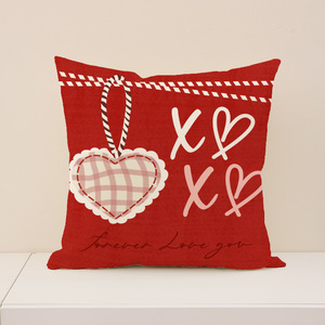 Vente en gros d'usine - Housse de coussin de style nordique pour la Saint-Valentin - Impression de lettres en forme de cœur <span class=keywords><strong>rouge</strong></span> - Housse de coussin polyvalente pour la décoration de la maison - Product Image 1