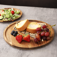Plateau de service en bois poli classique et créatif, non toxique, idéal pour servir des gâteaux, personnalisable, plateau pour aliments et en-cas
