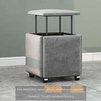Tabouret cube multifonctionnel nordique, design minimaliste pour salon, table de maquillage, tabouret à chaussures, design carré domestique en métal