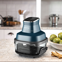 Four à frire à air intelligent 1400W, carré, croustillant, 4L, bol en verre antiadhésif, cuisine domestique, électrique, écran tactile coloré, rapide
