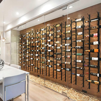 Porte-bouteilles mural moderne en métal, étagères de présentation en acier inoxydable, organisateur de rangement, armoire de bar à vin, casier à vin mural