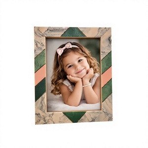 Rectangular <b>Wood</b> <b>Photo</b> <b>Frame</b> With Green Pink Diagonal Stripe Design Vertical Wall Mount Creative Home Decor Home Decor Custom - Product Image 1