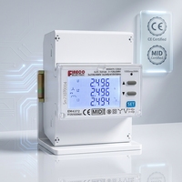 Compteur d'énergie triphasé sur rail DIN certifié MID EM4372 208V-415V avec analyse de la 41e harmonique, moniteur de puissance PV bidirectionnel import-export