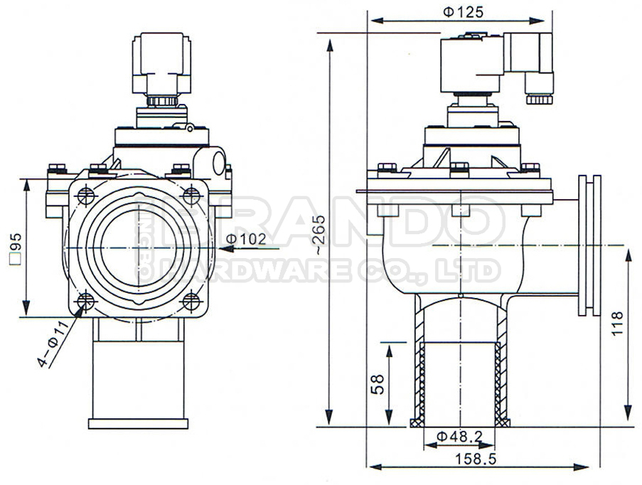 CA45FS Goyen Type FS Series Flanged Pulse Jet Valve For Dust Removal