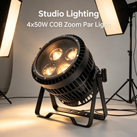 Projecteur COB étanche IP65, 4x50W LED, zoom, éclairage de scène, lumière de lavage pour concerts et festivals en extérieur