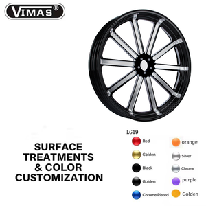 Roues arrière de moto en aluminium forgé sur mesure VIMAS <span class=keywords><strong>LG19</strong></span>, 16/18 pouces, finition anodisée, compatibles avec les séries Street Bob/Low Rider/Dyna - Product Image 3