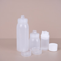 HDPE résistant à la chaleur pour bouteille à presser, pompe à pression, buse à 3 trous, couvercle transparent, remplissable à chaud, miel, ketchup, salade, shawarma
