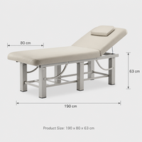 Table de massage OEM personnalisable avec dossier réglable, lit de beauté crème pour spa, salon, clinique, table de traitement facial avec étagère de rangement