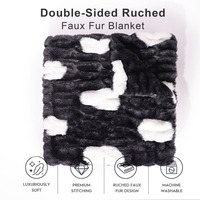 Couverture en fausse fourrure douce, haute capacité de rétention de chaleur, confortable, tricotée, pour l'hiver