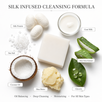 Jabón Limpiador Artesanal de Leche de Cabra con Proteína de Seda y Sal Marina, Espuma Sedosa, Equilibra la Grasa, Hidrata y Nutre, Para Todo Tipo de Piel