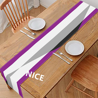Chemin de table personnalisé Aegosexual, série arc-en-ciel gay, en polyester, pour les rassemblements festifs et les dîners en famille