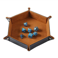 Sac en velours pliable avec plateau hexagonal en PU 3 pièces avec logo personnalisé jeu de dés du MDN