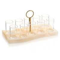 Ensemble de supports à vin et coupes en résine Judaica personnalisés pour Waterdale, Purim, Pessa'h, Shabbat, Rosh Hashanah, cadeau pour hôtesse