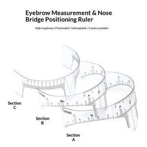 <span class=keywords><strong>Règle</strong></span> de maquillage permanent standard pour sourcils, gabarit de positionnement pour la symétrie du pont nasal, haute rigidité, pliable uniformément - Product Image 2