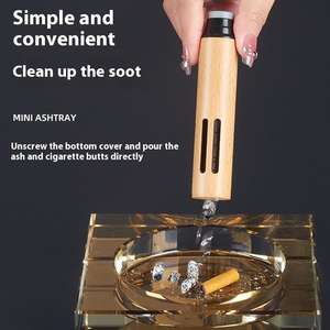 Cendrier en bois portable-Cendrier à cigarettes de poche pour voiture, accessoire de fumer compact de voyage - Product Image 4