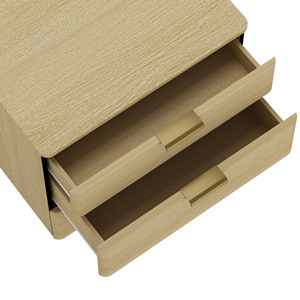 Nightstand In Natural Oak Wood 3 <b>Drawer</b> <b>Storage</b> Unit <b>For</b> Bedroom - Product Image 5