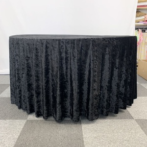 התאמה אישית יוקרה פוליאסטר קטיפה מפת שולחן עגול רב צבעים אירוע חתונה - Product Image 4