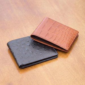 Luxury Genuine Leather Open <b>Wallet</b> for <b>Men</b> with Crocodile Texture Slim Foldable <b>Card</b> <b>Holder</b> and Pocket Design Light Weight - Product Image 1
