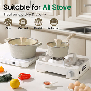 Set di 15 Pezzi di Utensili da Cucina Senza PFOA, Casseruole 20-32cm, Padella Profonda 28cm, Coperchi <span class=keywords><strong>TE</strong></span>, Spatole, Tappetini, Rivestimento Avanzato - Product Image 6