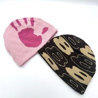 Gorro Reversible de Punto Jacquard de Doble Cara con Patrón de Camuflaje de Dibujos Animados, 100% Acrílico, Unisex, Cálido para Invierno, Estilo Hip Hop, Anime, Y2K