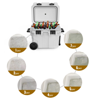 45qt boîte de refroidissement extérieure boîte à glace rotomulée en plastique bac à glace avec roues grande glacière isolée pour poisson