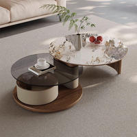 Table basse rotative en pierre frittée de designer pour hôtel et maison