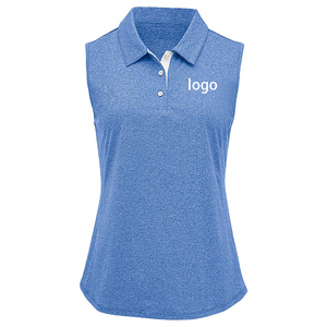 Chemises de golf pour femmes Polos sans manches Col 3 boutons Débardeurs de tennis Respirant Protection UV écologique - Product Image 1