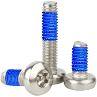 Vis à tête cylindrique Torx résistantes à l'inviolabilité Boulons à bouton de filetage en acier inoxydable 304 avec boulons à tête cylindrique adhésifs bleus