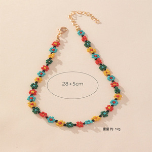 Collar de Cuentas de Semillas de Flores Coloridas, Hecho a Mano, Estilo Bohemio, Joyería para Fiestas, Origen Yiwu AXL-0055C - Product Image 2