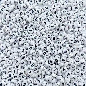 4x7mm acrílico alfabeto número cuenta redonda suelta número cuenta Material DIY accesorios de joyería - Product Image 3