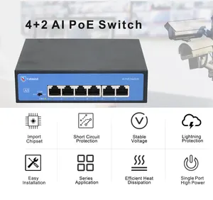 T-shield PoE 스위치 Vlan 지원 100Mbps 이더넷 광섬유 PoE 스위치 CCTV 카메라 네트워크 100m 전송 1 년 보증