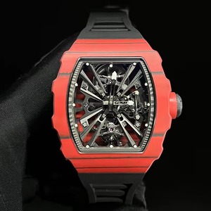 High Precision Sport Waterproof Multi-function Red <b>Black</b> Carbon Fiber Skeleton Automatic <b>Watch</b> Men's Wristwatch Tourbillon - Product Image 2