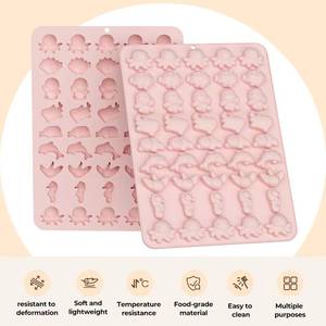แม่พิมพ์ซิลิโคนทำขนมรูปสัตว์การ์ตูนขนาดเล็ก 45 ช่อง ยี่ห้อ MUYULINS ได้รับมาตรฐาน LFGB Platinum ปลอดสาร BPA ไม่ติดกระทะ - Product Image 4